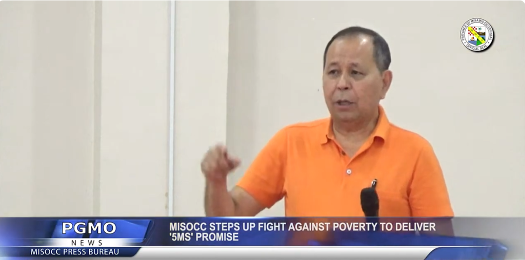 PGMO NEWS📰 MISOCC STEPS UP FIGHT AGAINST POVERTY TO DELIVER '5MS' PROMISE Photo was Governor Henry S. Oaminal conducting speech during an event.
